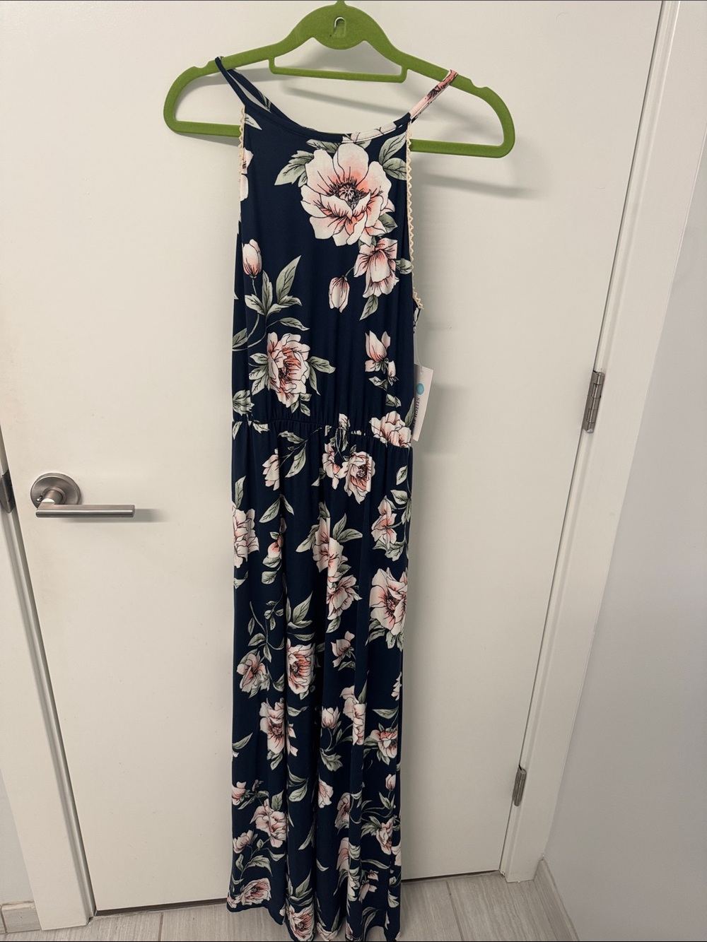 Floral Navy Halter-Top Jumpsuit